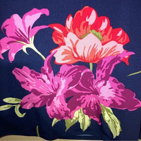 Alexandra & Oak Size Small Floral Dress Navy Pink Purple Green NN EUC! P6521 - Picture 7 of 11